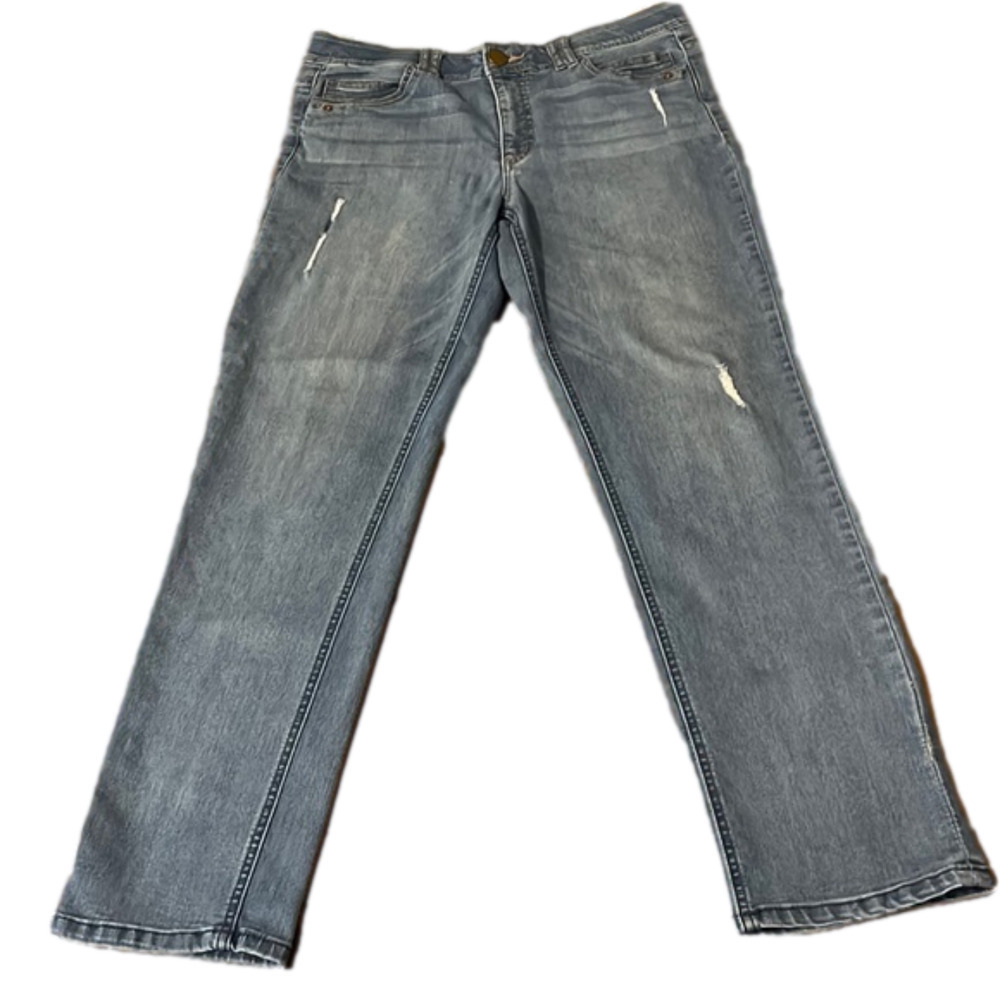 Democracy technology straight leg distressed jeans size 12.